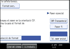 Il·lustració de la pantalla del panell d'operacions