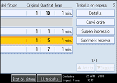 Il·lustració de la pantalla del panell d'operacions