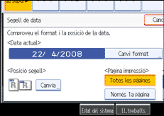 Il·lustració de la pantalla del panell d'operacions