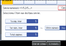 Il·lustració de la pantalla del panell d'operacions