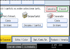 Il·lustració de la pantalla del panell d'operacions