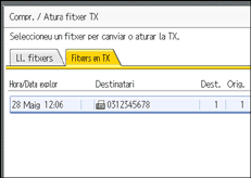 Il·lustració de la pantalla del panell d'operacions