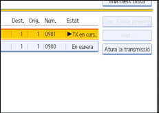 Il·lustració de la pantalla del panell d'operacions