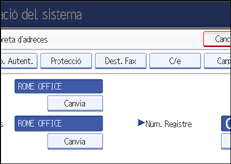 Il·lustració de la pantalla del panell d'operacions