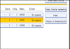 Il·lustració de la pantalla del panell d'operacions