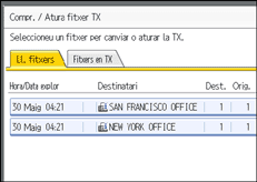 Il·lustració de la pantalla del panell d'operacions