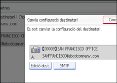 Il·lustració de la pantalla del panell d'operacions