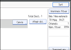 Il·lustració de la pantalla del panell d'operacions