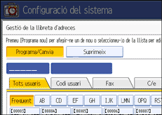 Il·lustració de la pantalla del panell d'operacions