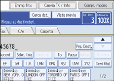 Il·lustració de la pantalla del panell d'operacions
