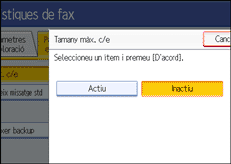 Il·lustració de la pantalla del panell d'operacions