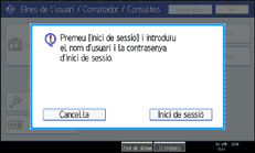 Il·lustració de pantalla del panell d'operacions