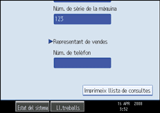 Il·lustració de pantalla del panell d'operacions