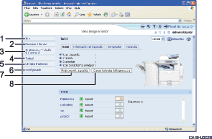 Il·lustració de la pantalla del navegador web (il·lustració de referència enumerada)