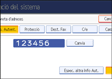 Il·lustració de la pantalla del panell de control