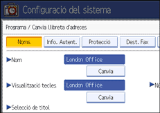 Il·lustració de la pantalla del panell de control
