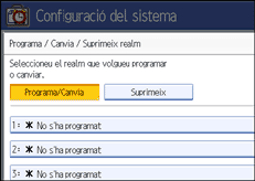Il·lustració de la pantalla del panell de control