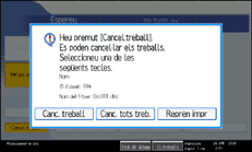 Il·lustració de la pantalla del panell d'operacions