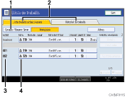 Il·lustració de crida numerada d'il·lustració de la pantalla del panell d'operacions