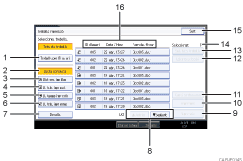Il·lustració de crida numerada d'il·lustració de la pantalla del panell d'operacions