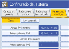 Il·lustració de la pantalla del panell d'operacions