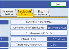 Il·lustració de la pantalla del panell d'operacions