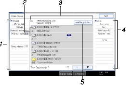 Il·lustració de llegenda numerada de la pantalla del panell d'operacions