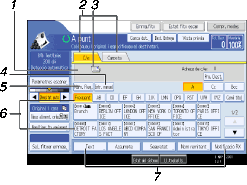 Il·lustració de llegenda numerada de la pantalla del panell d'operacions