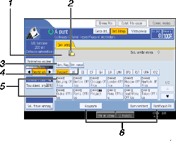 Il·lustració de llegenda numerada de la pantalla del panell d'operacions