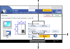 Il·lustració de llegenda numerada de la pantalla del panell d'operacions