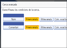 Il·lustració de la pantalla del panell d'operacions