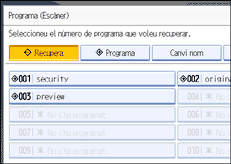 Il·lustració de la pantalla del panell d'operacions