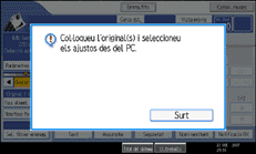 Il·lustració de la pantalla del panell d'operacions