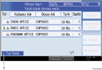 İşlem paneli ekranı gösterimi işaretli balonlu gösterim