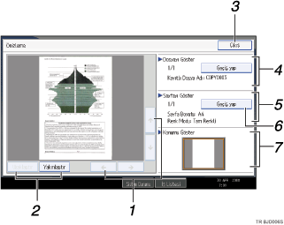 İşlem paneli ekranı gösterimi işaretli balonlu gösterim