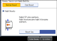 İşlem paneli ekranının gösterimi
