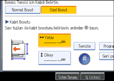 İşlem paneli ekranının gösterimi
