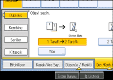 İşlem paneli ekranının gösterimi