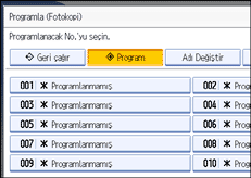 İşlem paneli ekranının gösterimi