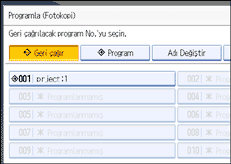 İşlem paneli ekranının gösterimi