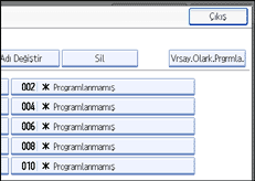 İşlem paneli ekranının gösterimi