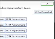 İşlem paneli ekranının gösterimi