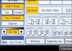 İşlem paneli ekranının gösterimi