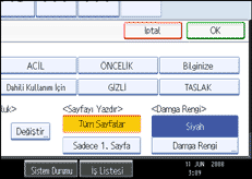 İşlem paneli ekranının gösterimi