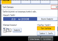 İşlem paneli ekranının gösterimi