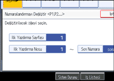 İşlem paneli ekranının gösterimi