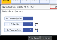 İşlem paneli ekranının gösterimi