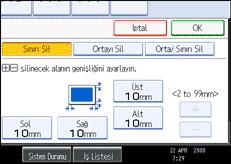 İşlem paneli ekranının gösterimi