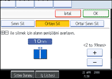 İşlem paneli ekranının gösterimi