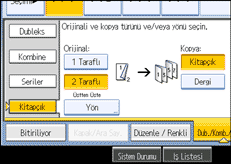 İşlem paneli ekranının gösterimi